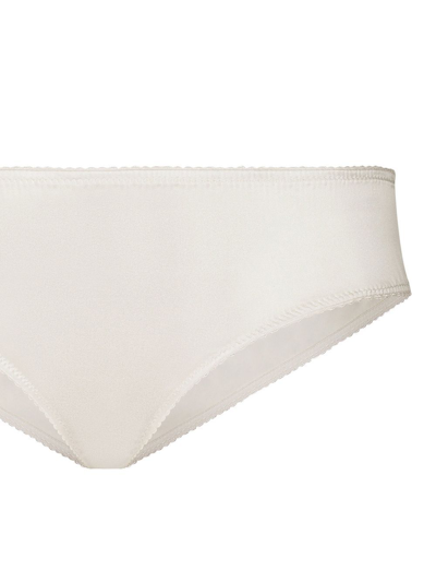 Shop Dolce & Gabbana Mid-rise Satin Briefs In White