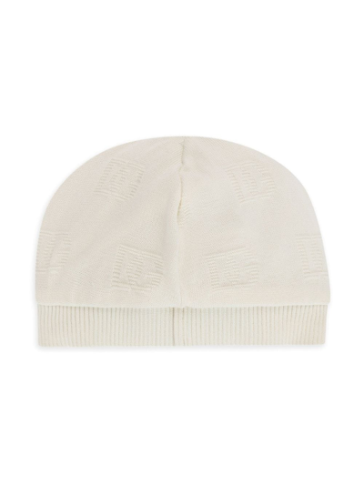Dolce & Gabbana Dg Jacquard Knitted Hat In White