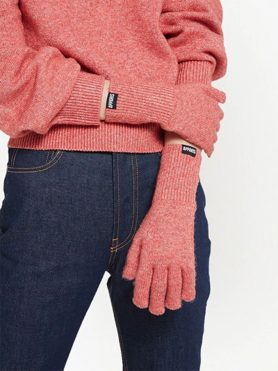 Shop Apparis Logo-patch Detail Gloves In Pink