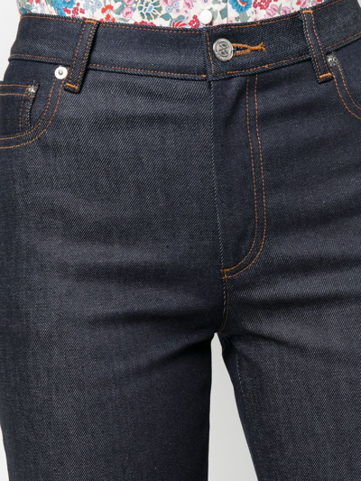 Apc Mid-rise Cropped Jeans In Blue