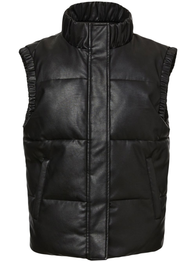 Shop Unreal Fur Cruising Faux-leather Gilet Jacket In Black