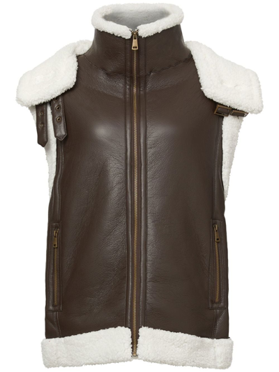 Shop Unreal Fur Master Control Faux-shearling Vest In Brown