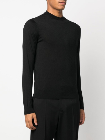 Shop Colombo Crew Neck Long-sleeved Jumper In Black