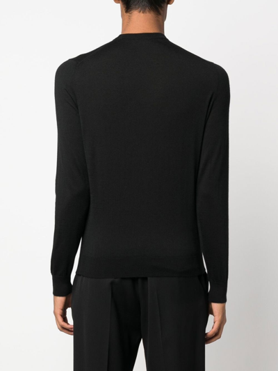 Shop Colombo Crew Neck Long-sleeved Jumper In Black