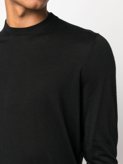 Shop Colombo Crew Neck Long-sleeved Jumper In Black