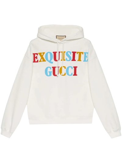 Shop Gucci Exquisite -print Hoodie In Neutrals