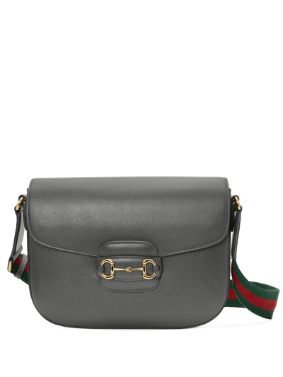 Shop Gucci Horsebit 1955 Shoulder Bag In Grey