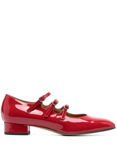 Shop Carel Buckled Patent Leather Pumps In Red