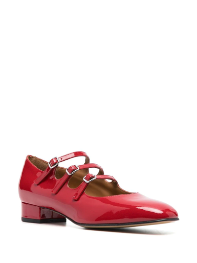 Shop Carel Buckled Patent Leather Pumps In Red