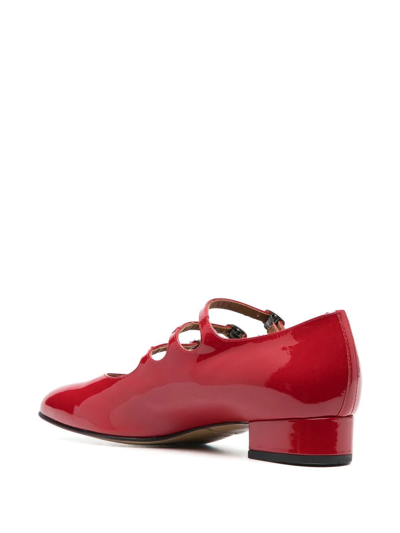 Shop Carel Buckled Patent Leather Pumps In Red