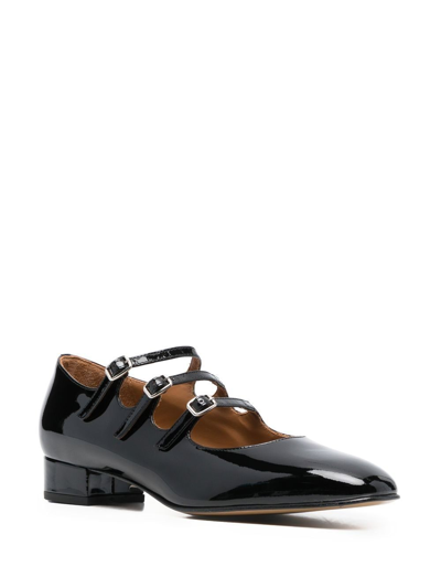 Carel Kina Black Mary Janes With Straps And Block Heel In Patent Leather Woman In Black