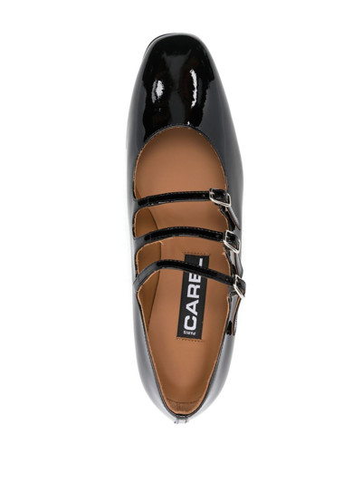 Carel Kina Black Mary Janes With Straps And Block Heel In Patent Leather Woman In Black