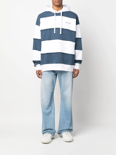 Botter Logo-print Striped Hoodie In White