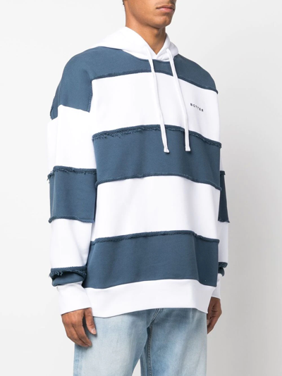 Botter Logo-print Striped Hoodie In White