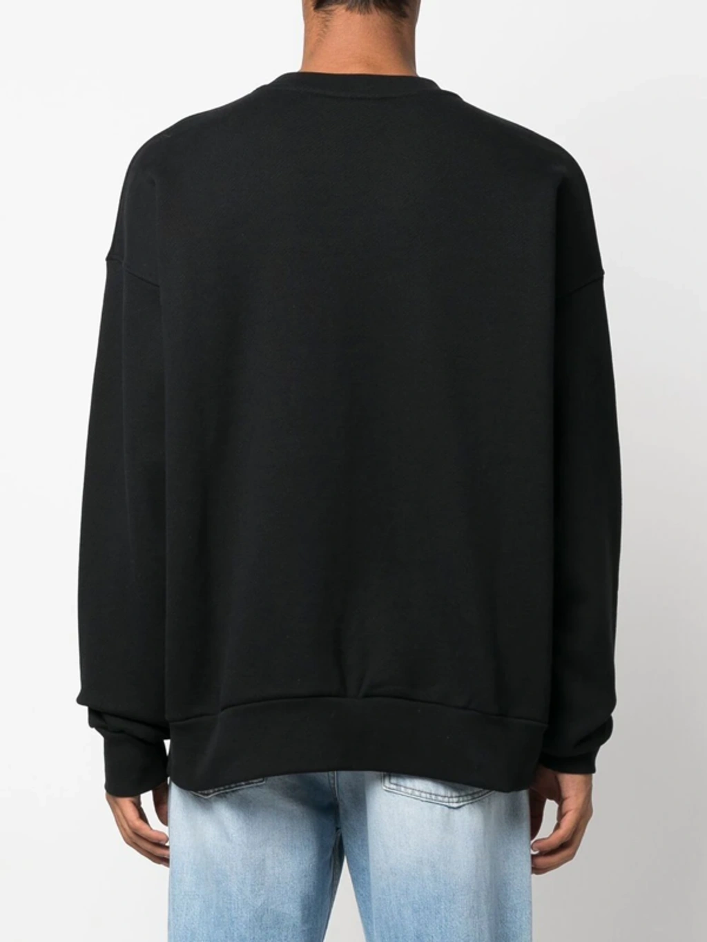 Botter Dolphin Print Cotton Crewneck Sweatshirt In Black