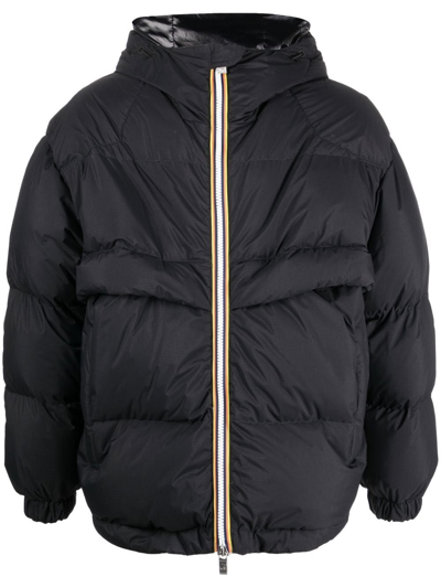 Shop K-way R&d Zip-up Padded Coat In Black