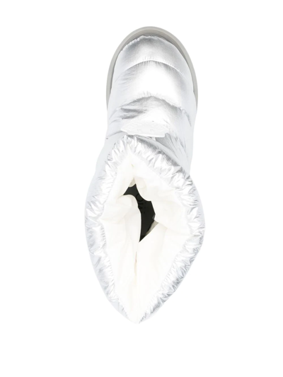 Shop Moncler Gaia Metallic-effect Snow Boots In Grey