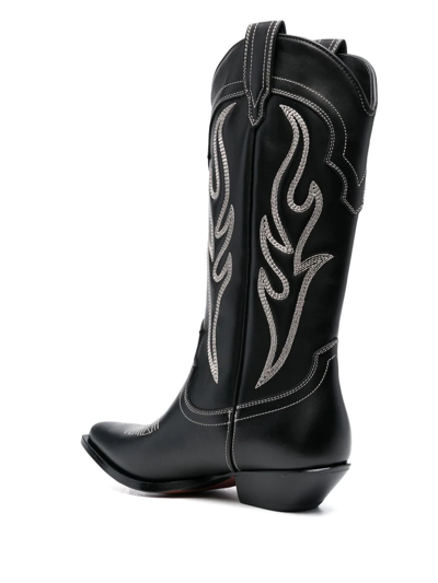 Shop Sonora Decorative-stitch Western Boots In Black