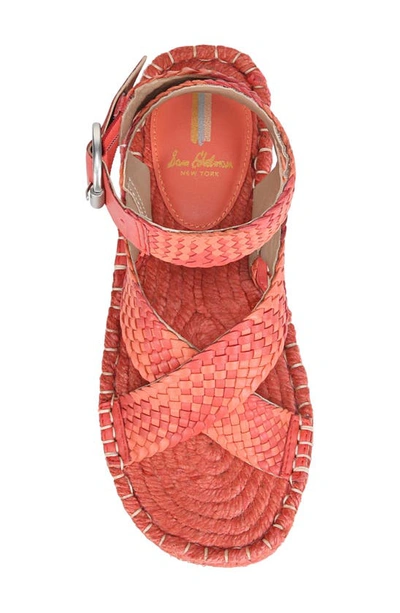 Shop Sam Edelman Dakota Espadrille Platform Sandal In Bright Poppy