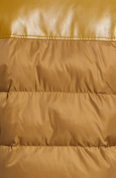 Noize Vroni Mixed Media Puffer Jacket In Butternut