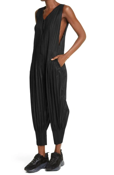 Issey Miyake Black Fluffy Basics Jumpsuit In Black