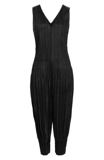 Issey Miyake Black Fluffy Basics Jumpsuit In Black