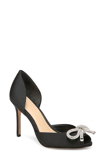 Shop Veronica Beard Gadot Bow Peep Toe D'orsay Pump In Black