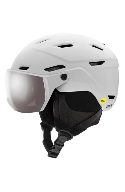 Shop Smith Survey Snow Helmet With Mips In Matte White / Platinum