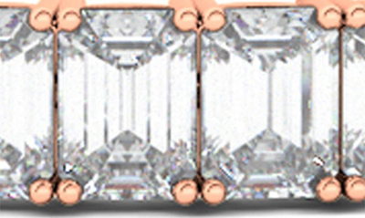 Shop Hautecarat Emerald Cut Lab Created Diamond Tennis Bracelet In 14k Rose Gold