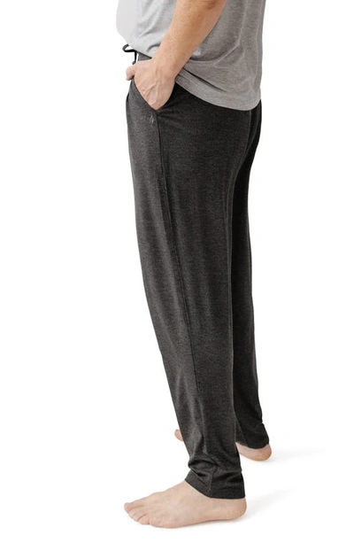 Cozy Earth Tie Waist Stretch Knit Pajama Pants In Charcoal