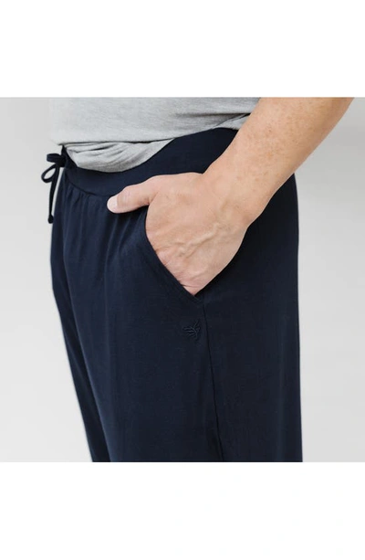 Cozy Earth Tie Waist Stretch Knit Pajama Pants In Navy