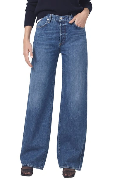 Shop Citizens Of Humanity Annina High Waist Wide Leg Organic Cotton Jeans In Pinnacle
