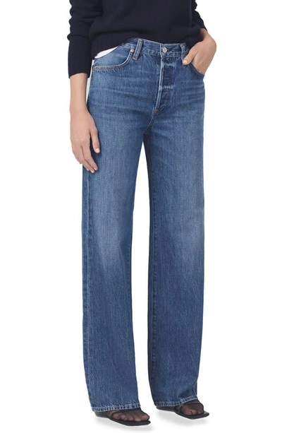 Shop Citizens Of Humanity Annina High Waist Wide Leg Organic Cotton Jeans In Pinnacle