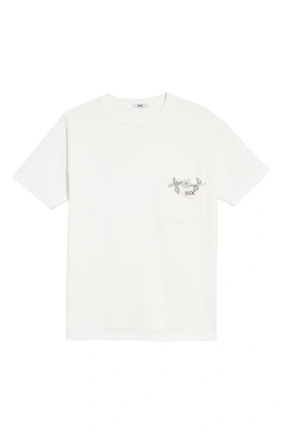 Shop Bode Baeded Vine Pocket T-shirt In White