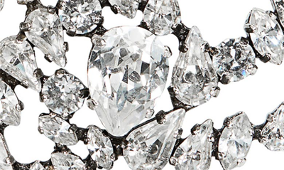 Shop Saint Laurent Crystal Spiral Drop Earrings In Argent Oxyde/ Crystal