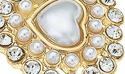 Ettika Assorted 5-pack Crystal & Imitation Pearl Heart Hair Pins In Gold
