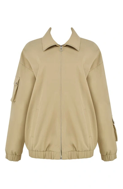 House Of Cb Cami Oversize Track Jacket In Taupe