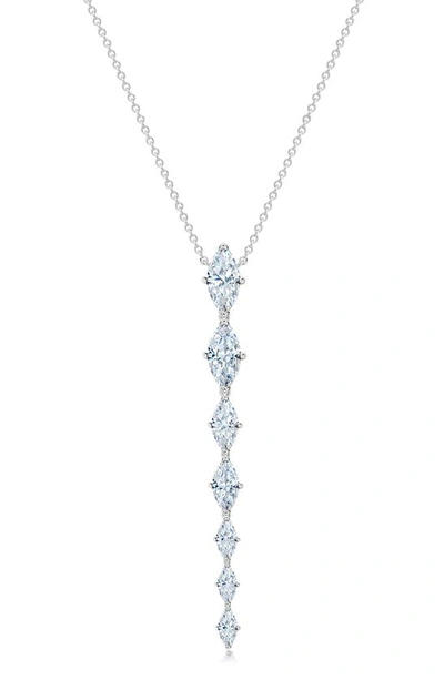 Shop Crislu Oppulent Drops Y-necklace In Platinum