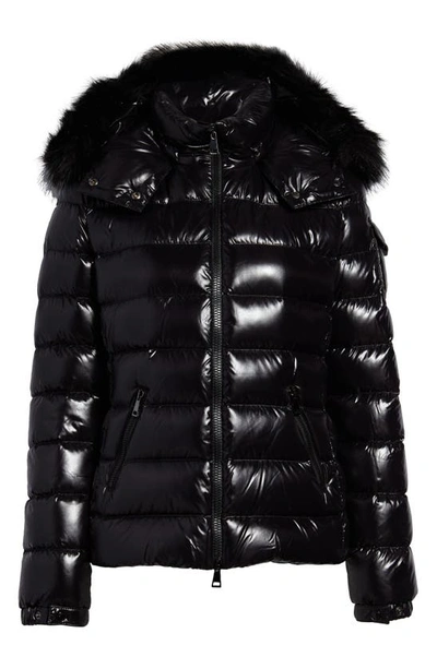 Shop Moncler Badyf Down Jacket With Removable Faux Fur Trim In Black
