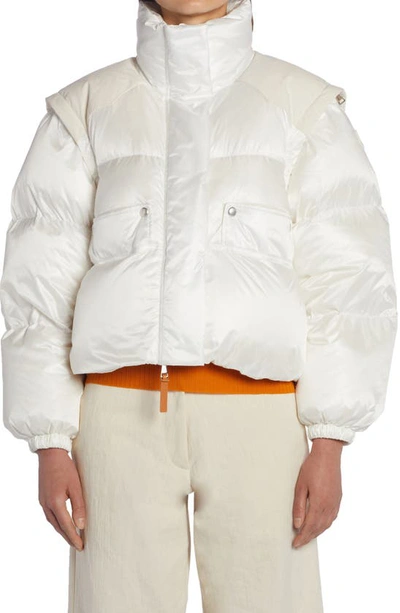 Shop Moncler Genius Serling Down Convertible Jacket In White