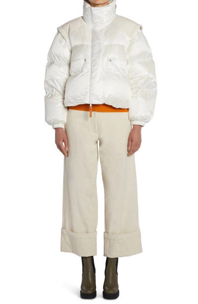 Shop Moncler Genius Serling Down Convertible Jacket In White