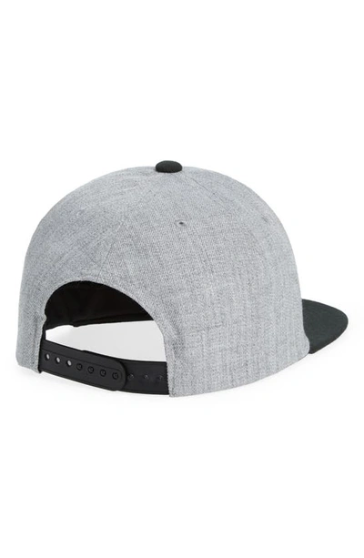 Shop Brixton Alpha Snapback Hat In Heather Grey/ Black