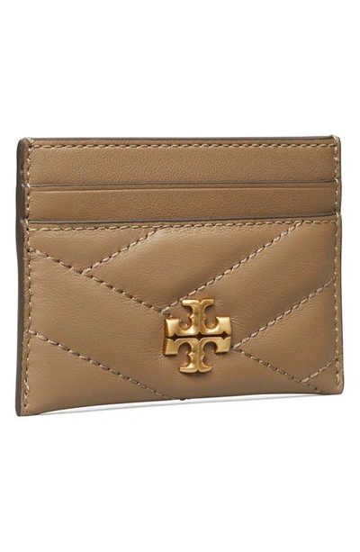 Shop Tory Burch Kira Chevron Leather Card Case In Sandpiper