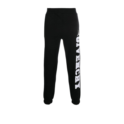 Shop Givenchy Black Logo Patch Cotton Track Pants