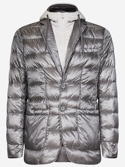 Shop Herno Blazer Resort Down Jacket In Grey