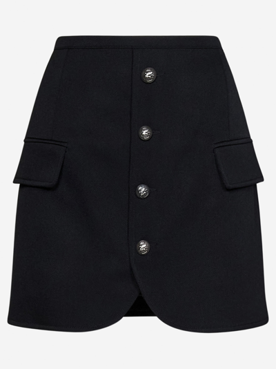 Shop Etro Mini Skirt In Black