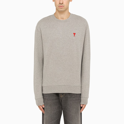 Shop Ami Alexandre Mattiussi Grey Ami De Coeur Sweatshirt