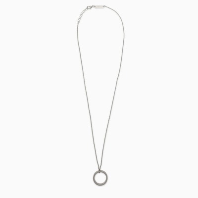 Shop Maison Margiela Silver Ring Pendant Necklace In Metal