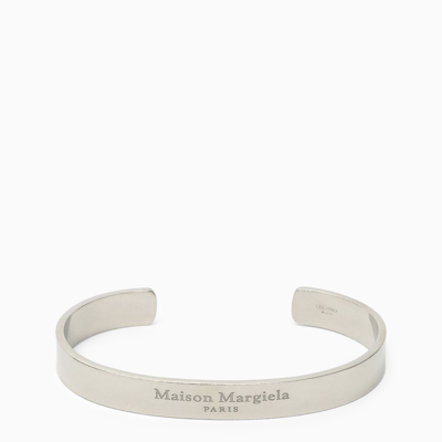 Shop Maison Margiela Silver Logo Bracelet In Metal