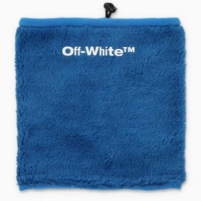 Shop Off-white Blue Fleece Neck Warmer With Logo